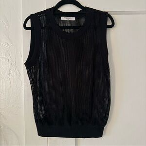 Project Social T Black Open Mesh Sleeveless Top
